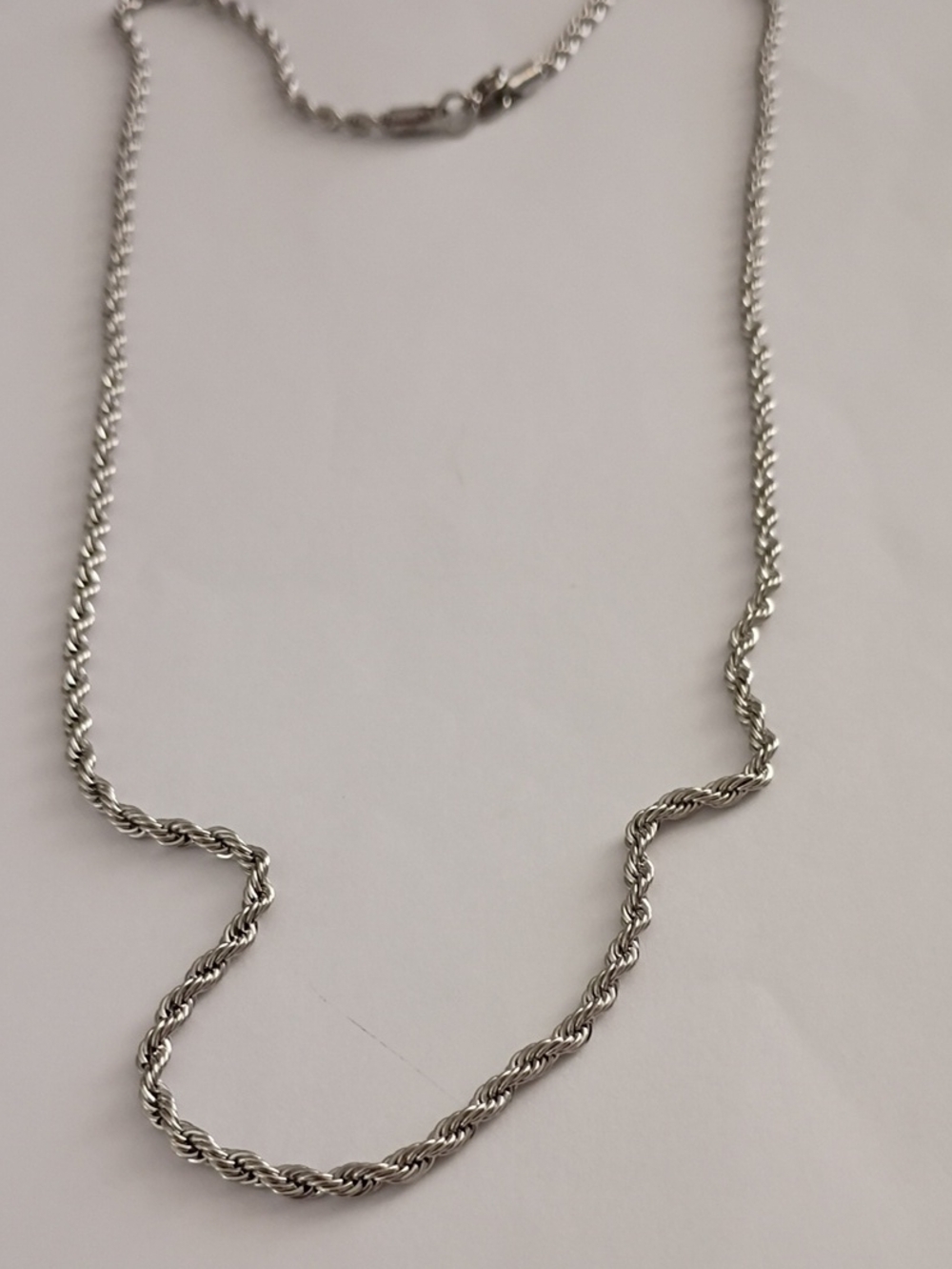 Silver Rope Chain Necklace - Women's Jewelry